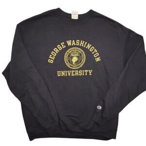 Vintage Champion George Washington University Crewneck XL Black Collegiate Logo